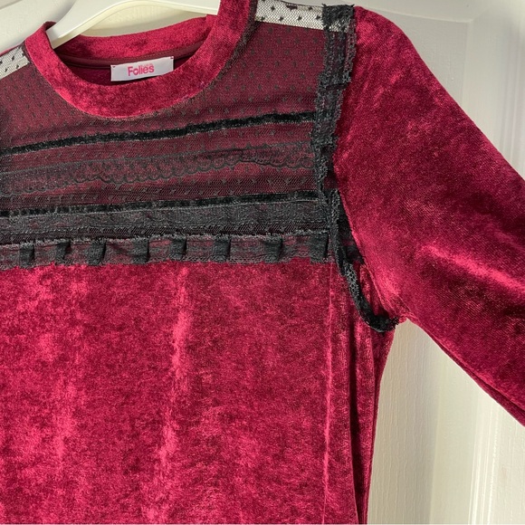 Sz S Velvet &Lace Top. BluGirl Folies - Picture 3 of 8